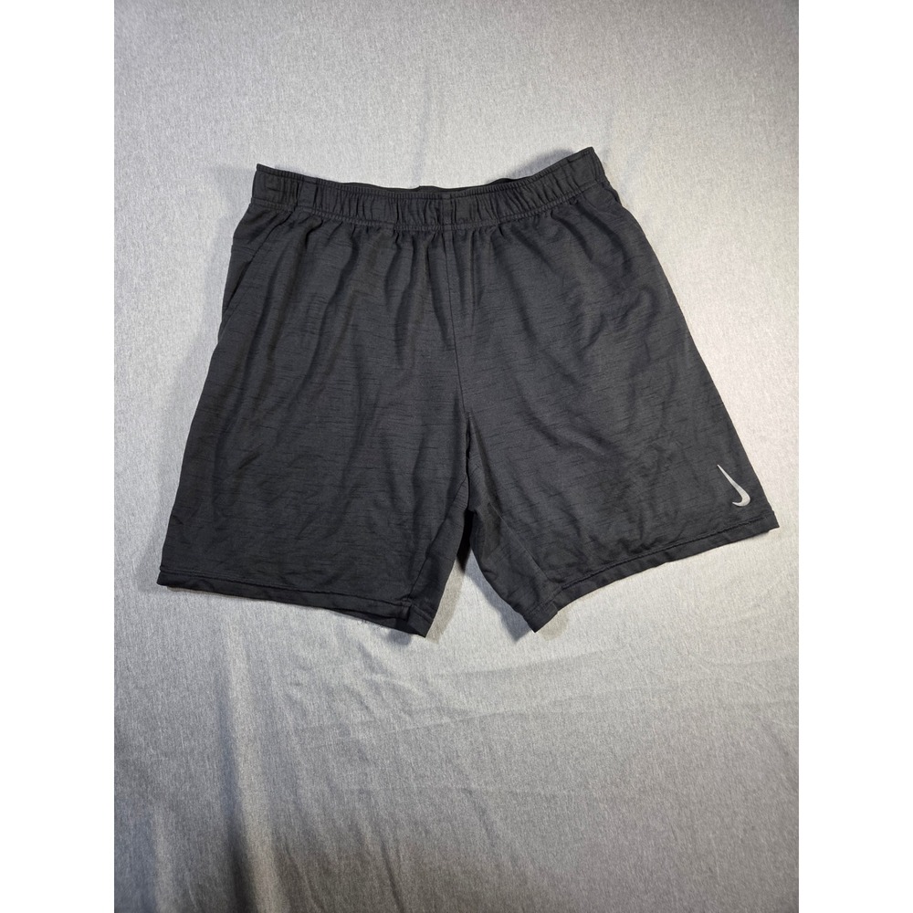 Nike Yoga Dri-FIT Mens Shorts Large Black Heather Athletic Training CZ2210-010